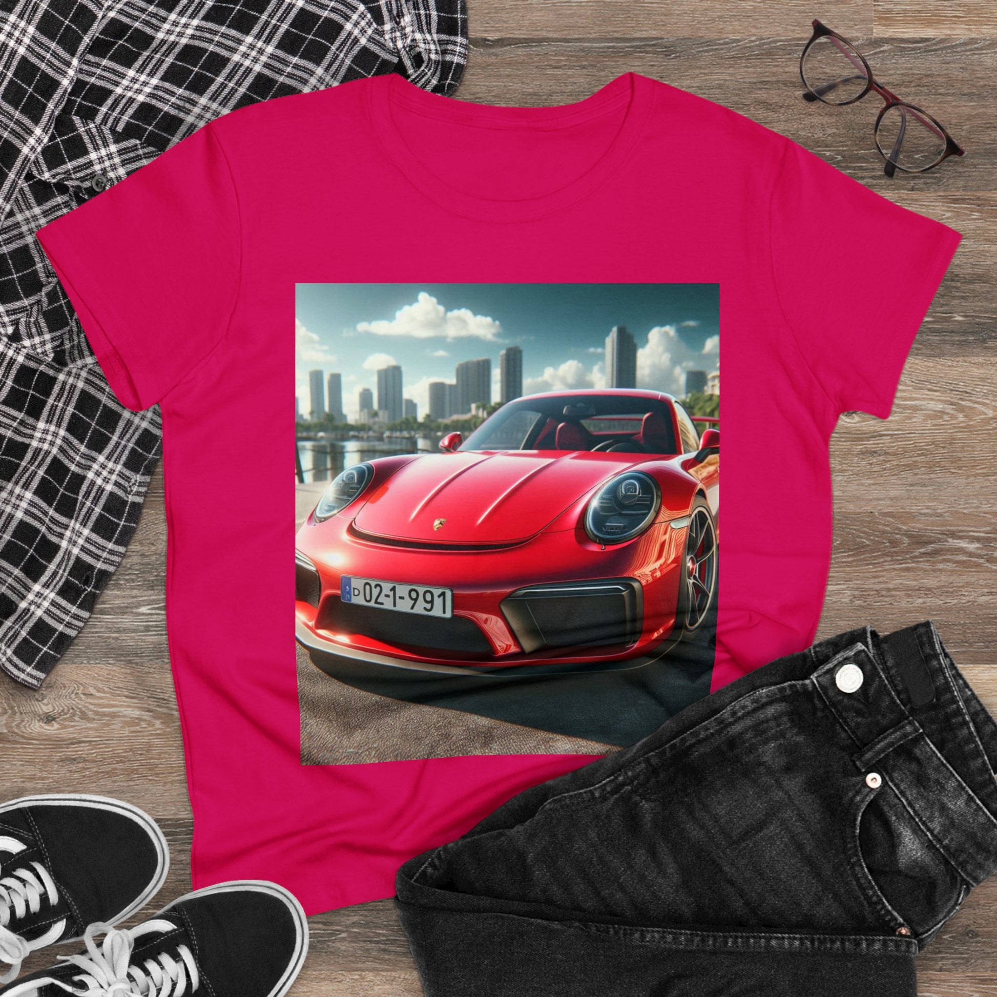 Red Porsche T-Shirt T-Shirt Printify   