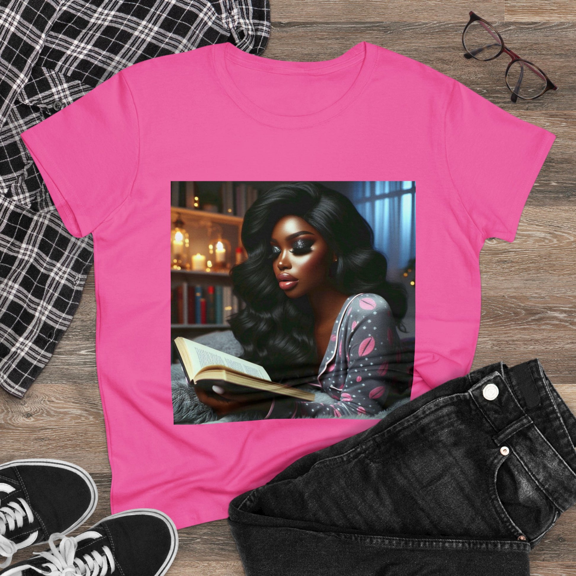 Late Night Book T-Shirt T-Shirt Printify   