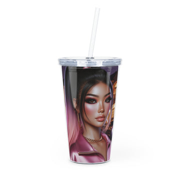 Pink at Night Tumbler with Straw Mug Printify 20oz Transparent 