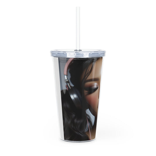 Music Vibes Tumbler with Straw Mug Printify   
