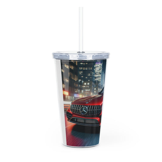 Red Mercedes Tumbler with Straw Mug Printify   