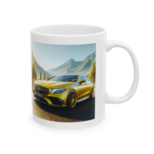 Yellow Mercedes Mug Mug Printify   