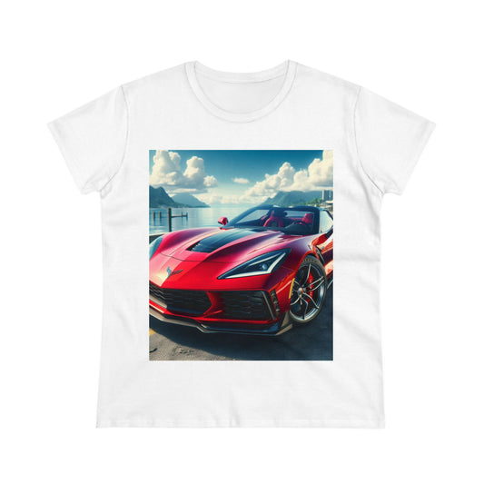 Red Corvette T-Shirt T-Shirt Printify White S 