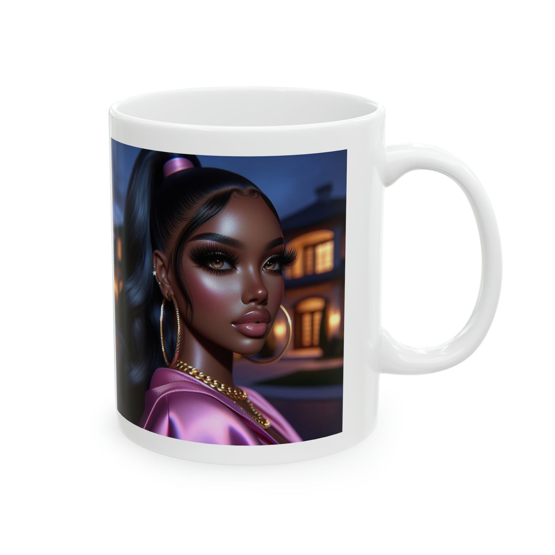 Pink at Night Mug Mug Printify   