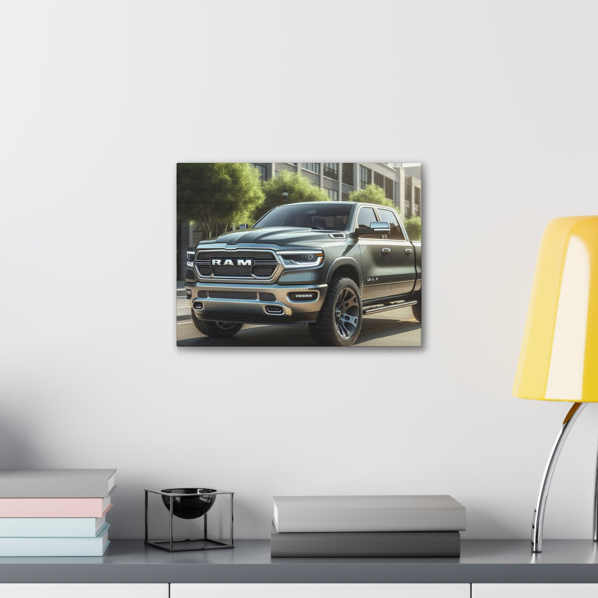 Gray Dodge Ram Canvas Canvas Printify 16″ x 12″ (Horizontal) 0.75'' 