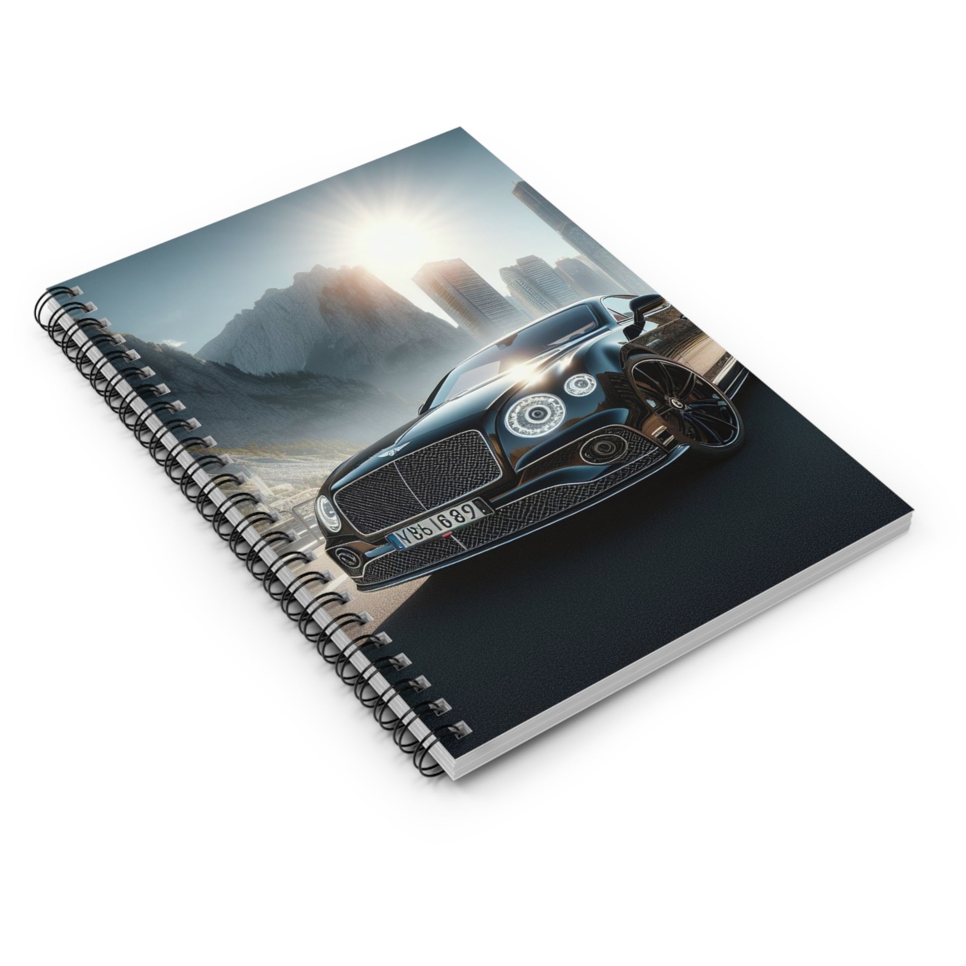 Black Bentley Spiral Notebook Paper products Printify   