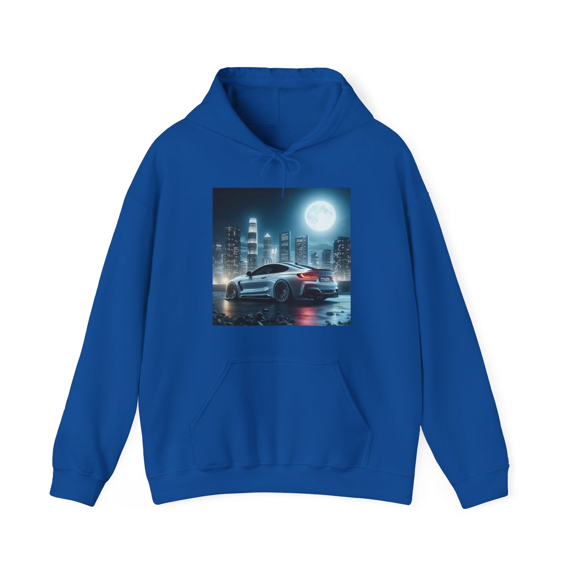 White BMW Hoodie Hoodie Printify Royal S 