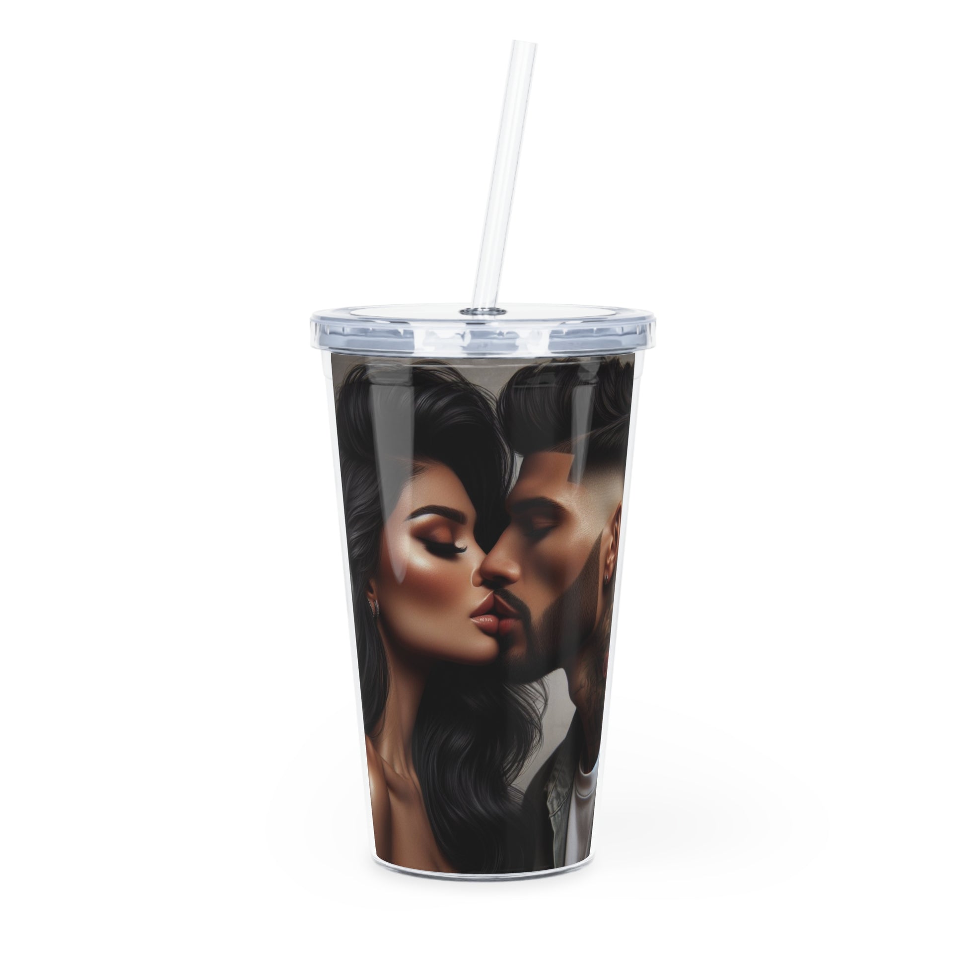 Kiss Me Tumbler with Straw Mug Printify 20oz Transparent 