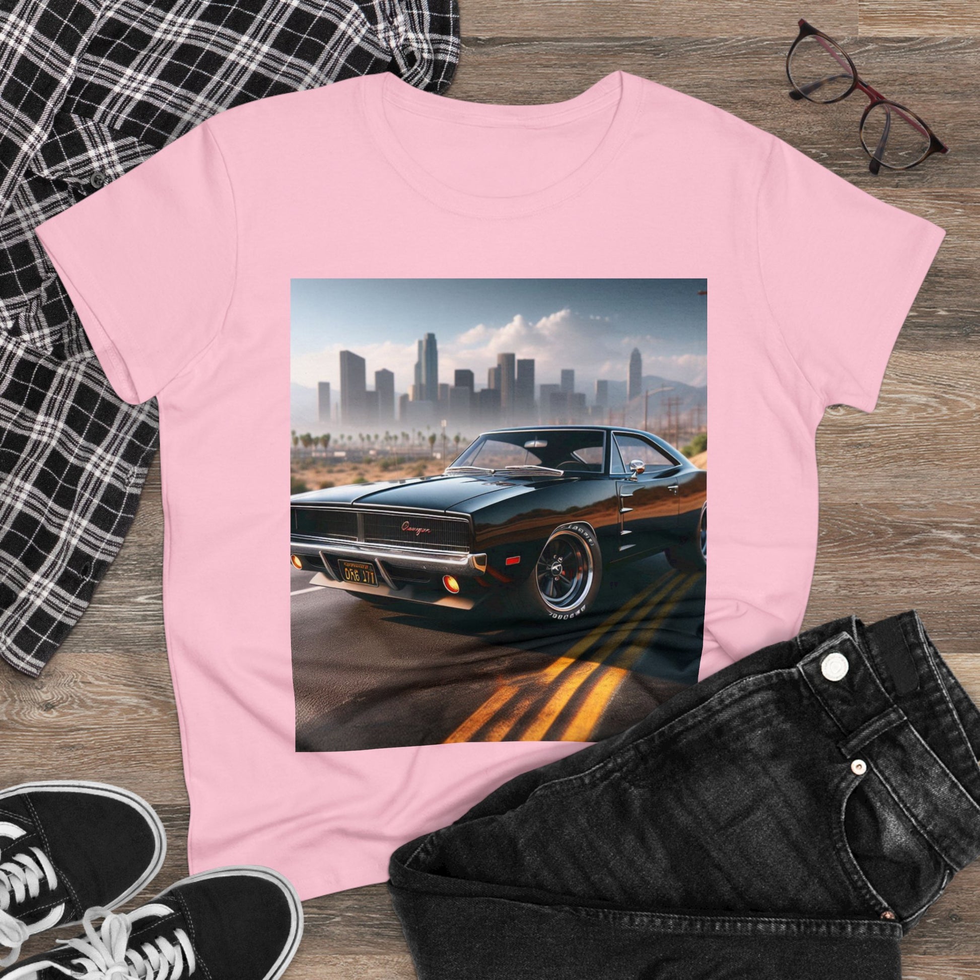 1970 Black Dodge Charge T-Shirt T-Shirt Printify   