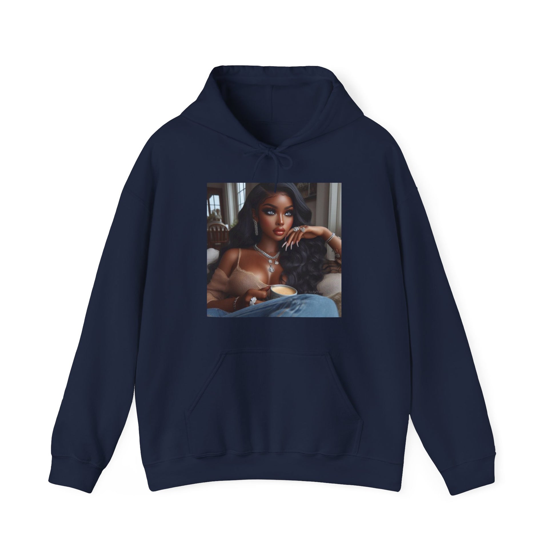 Coffee Break Hoodie Hoodie Printify Navy S 