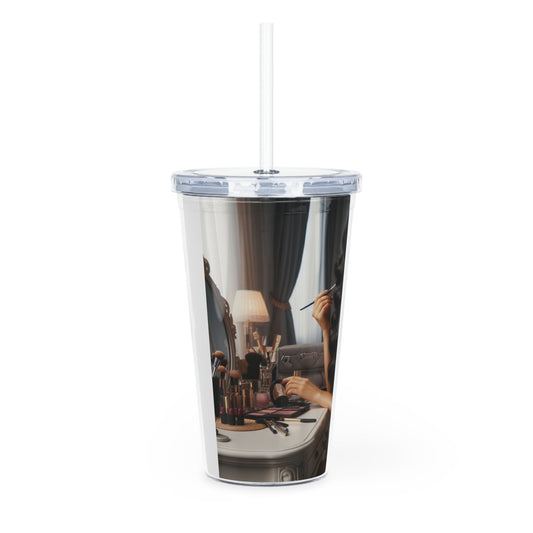 Make Up Time Tumbler with Straw Mug Printify   