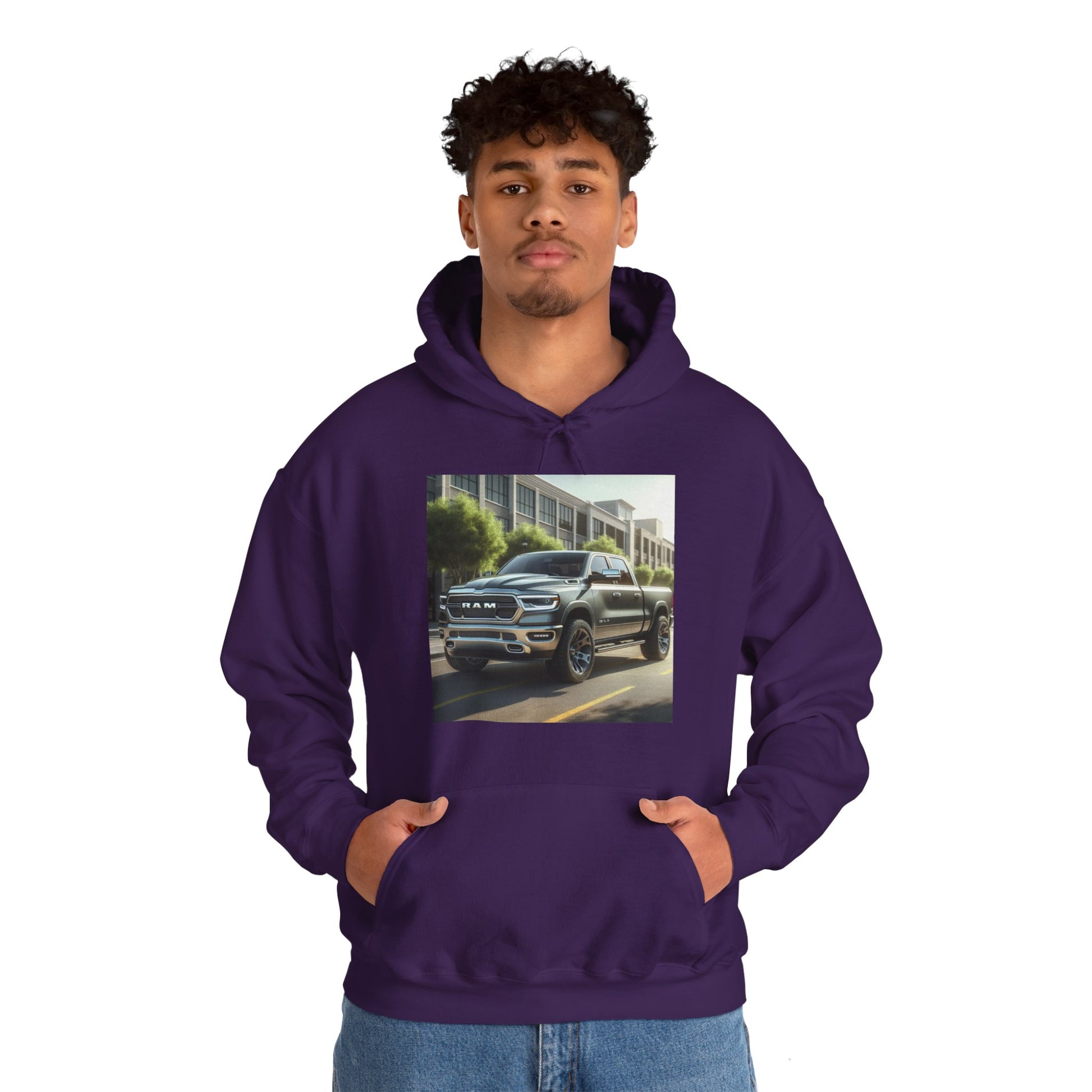 Gray Dodge Ram Hoodie Hoodie Printify   