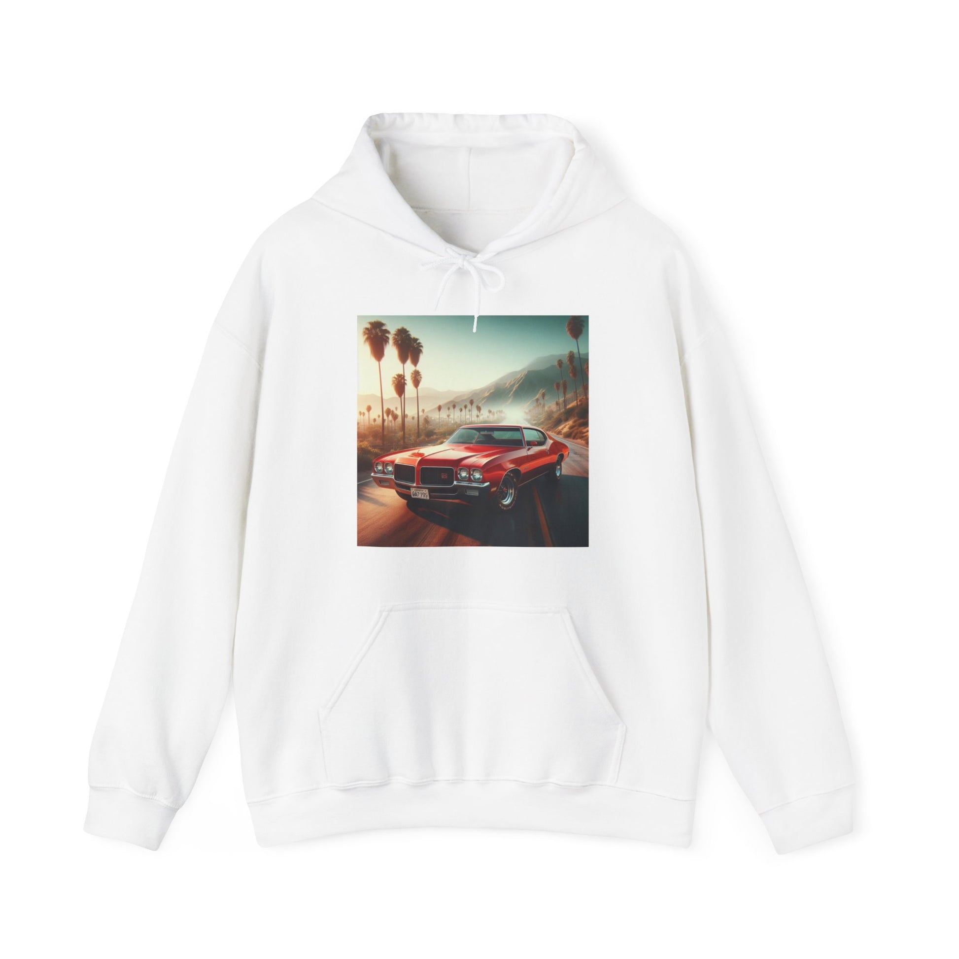 1972 Red Buick Gran Sport Hoodie Hoodie Printify White S 