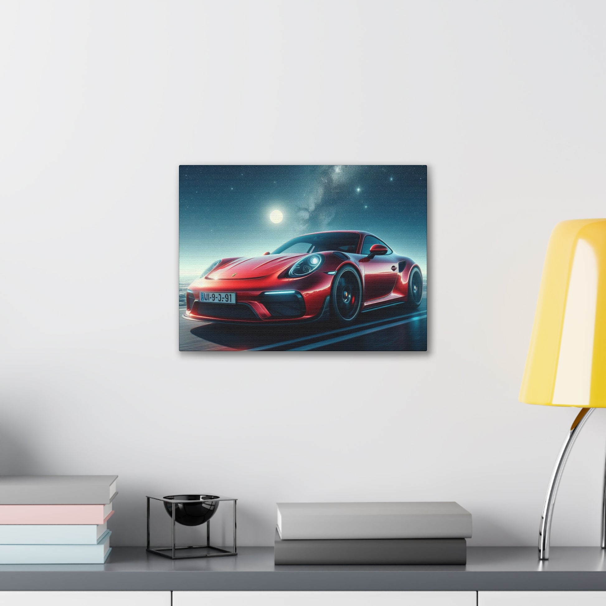 Red Porsche Canvas Canvas Printify 16″ x 12″ (Horizontal) 0.75'' 