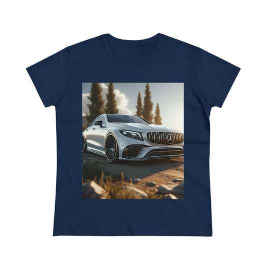 White Mercedes T-Shirt T-Shirt Printify Navy S 
