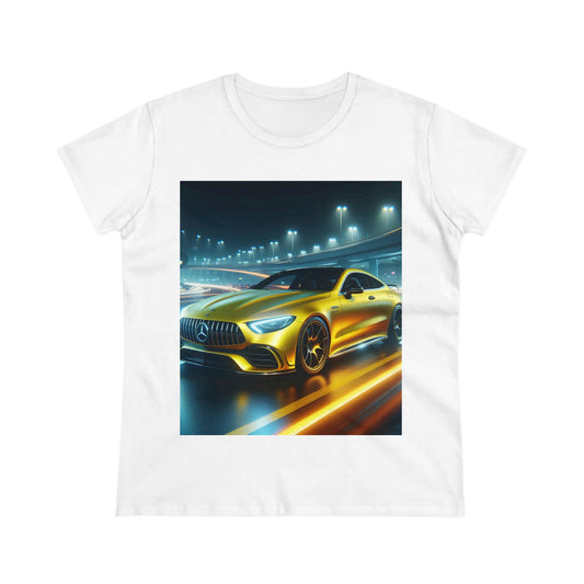 Yellow Mercedes T-Shirt T-Shirt Printify White S 