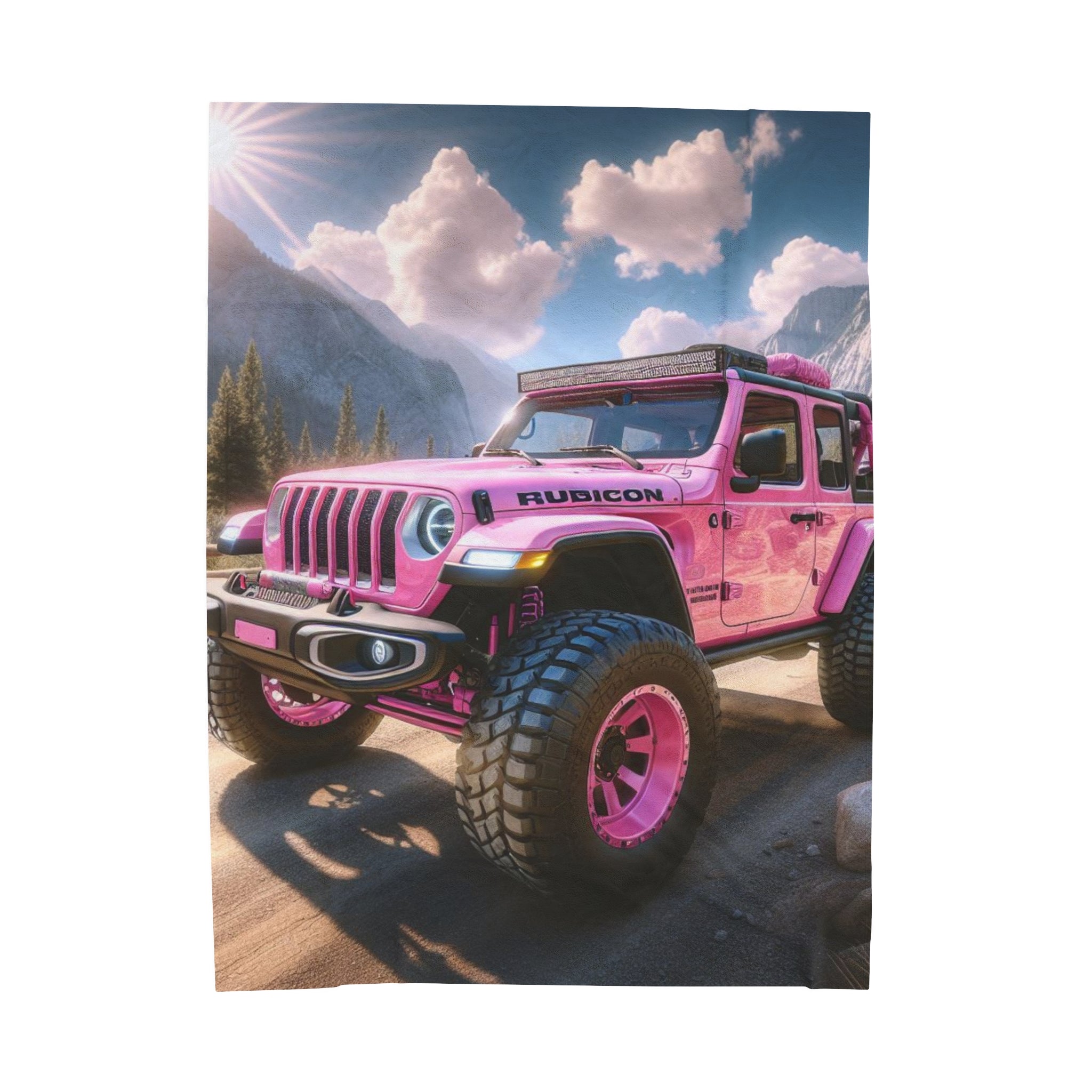 Pink Rubicon Plush Blanket All Over Prints Printify 60" × 80"  