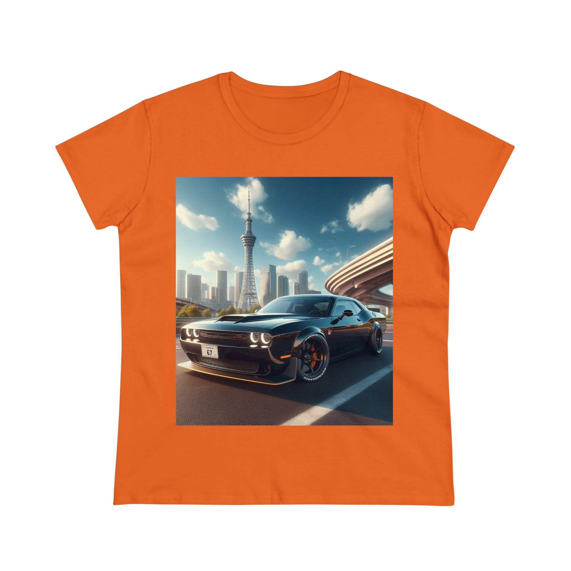 Black Challenger T-Shirt T-Shirt Printify Orange S 