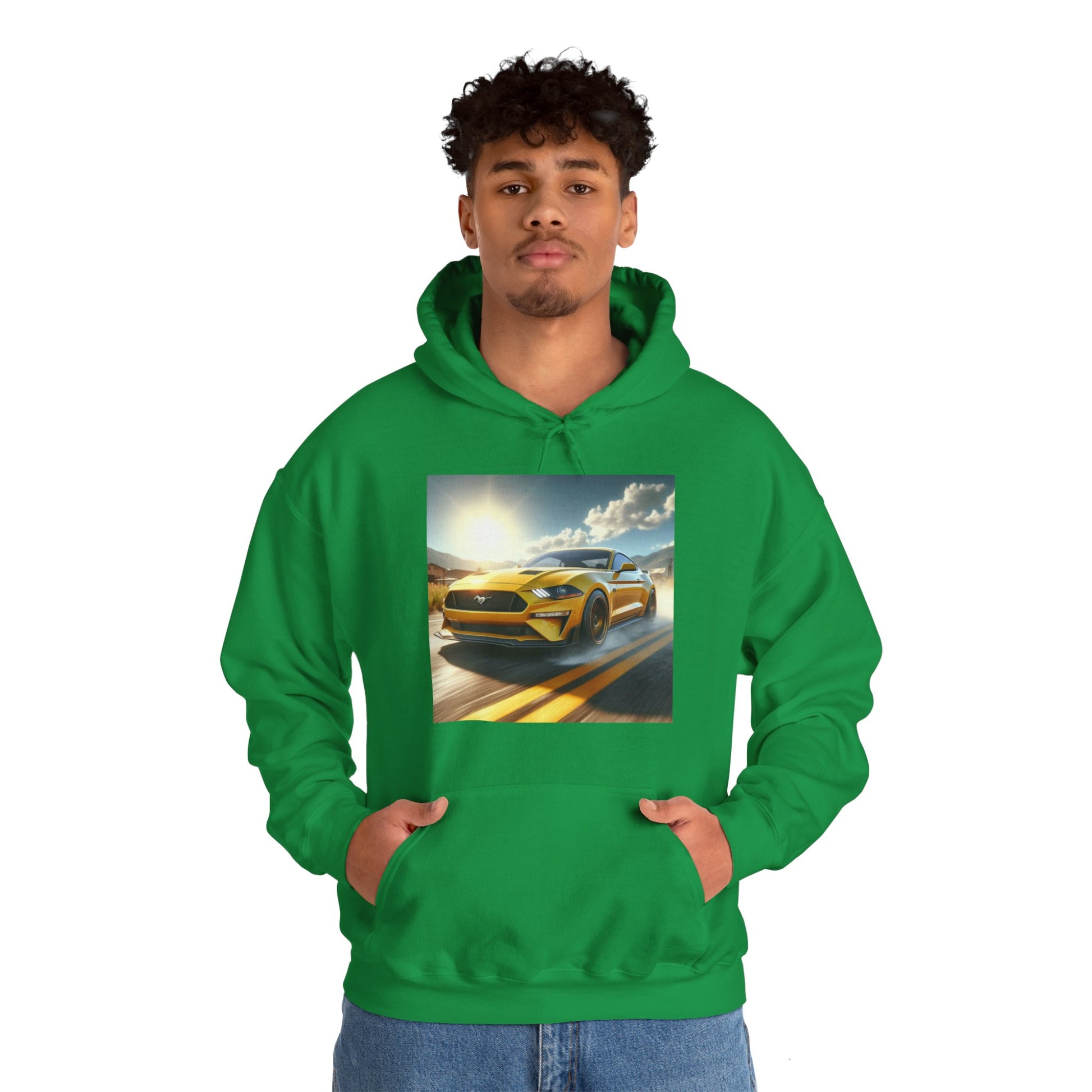 Yellow Mustang Hoodie Hoodie Printify   