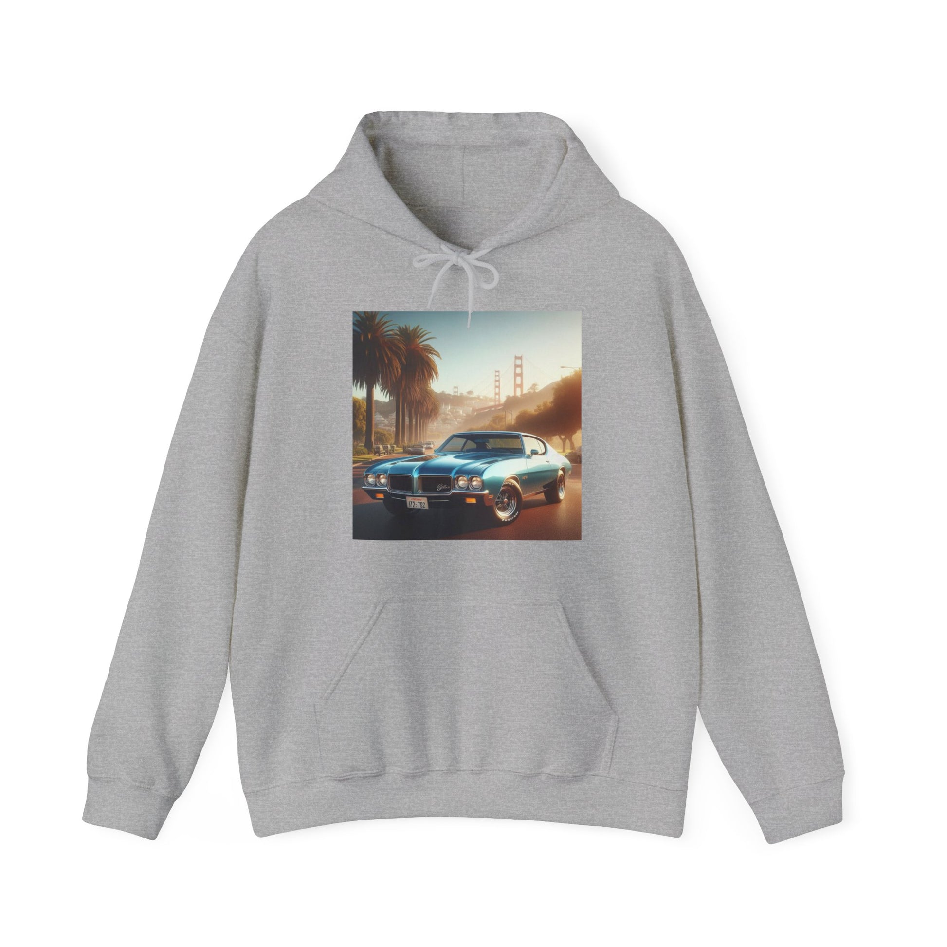 1972 Blue Buick Gran Sport Hoodie Hoodie Printify Sport Grey S 