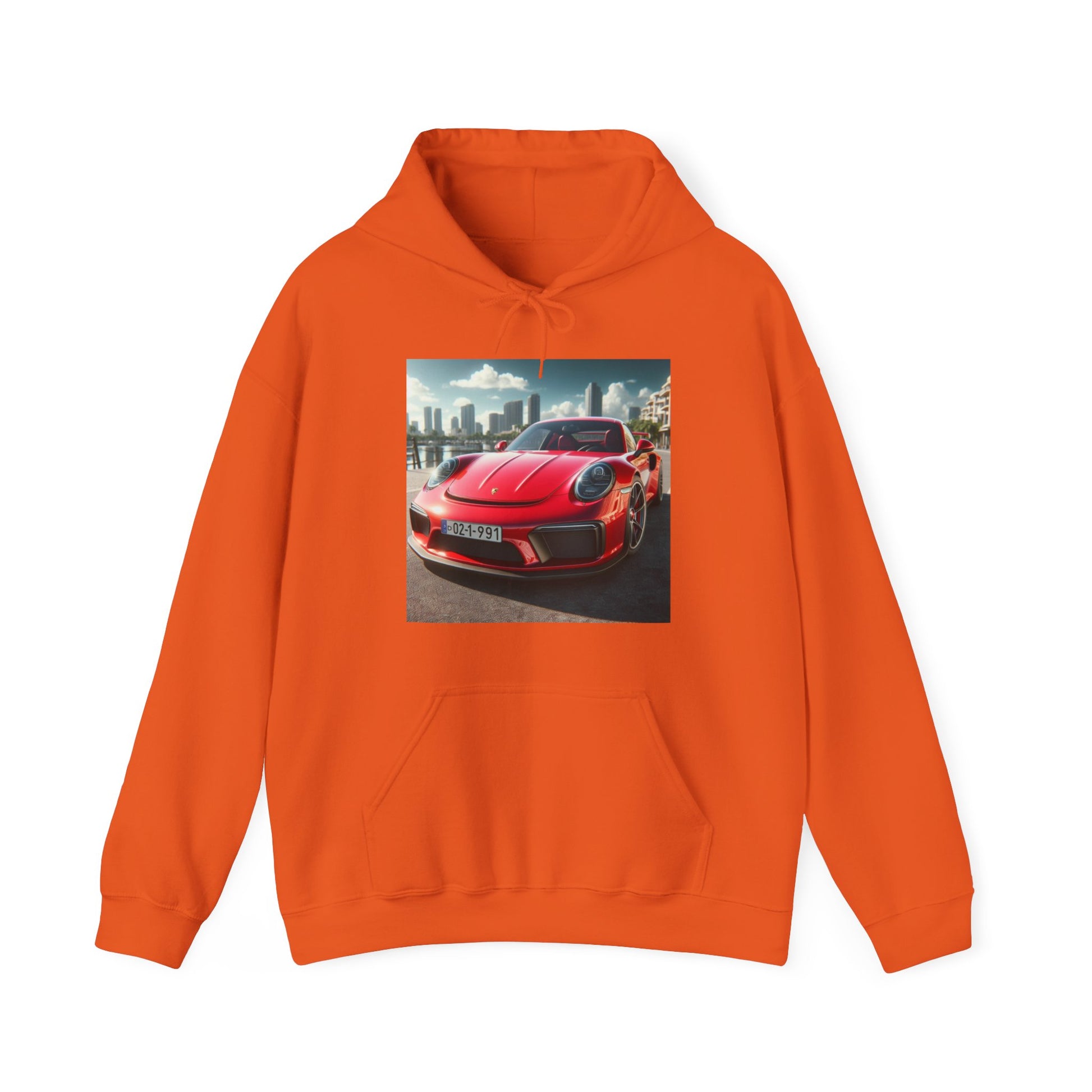 Red Porsche Hoodie Hoodie Printify Orange S 