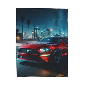 Red Mustang Plush Blanket All Over Prints Printify 60" × 80"  