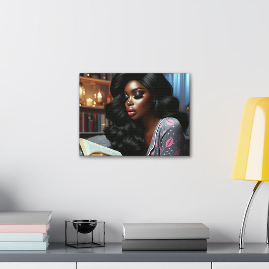 Late Night Book Canvas Canvas Printify 16″ x 12″ (Horizontal) 0.75'' 