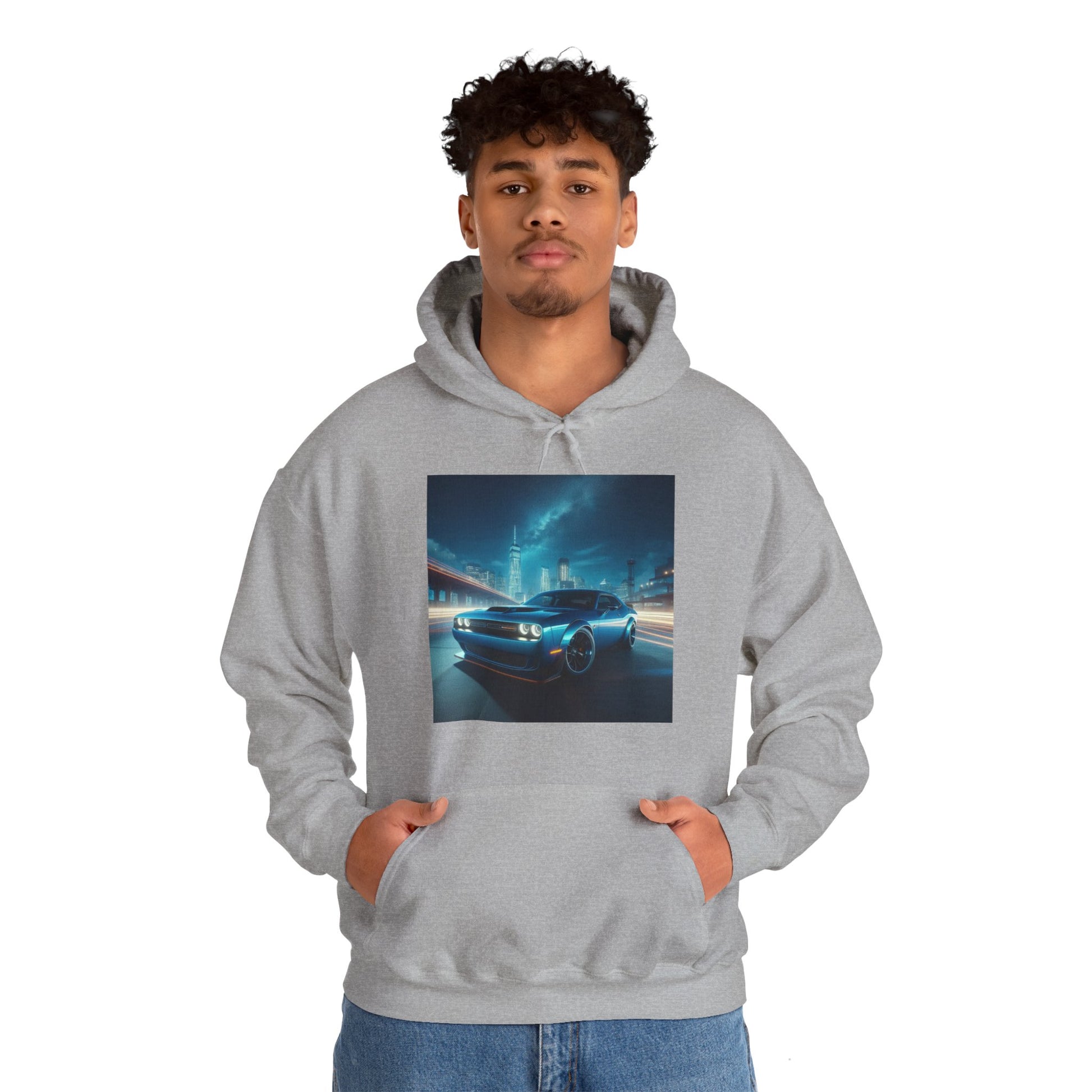 Blue Challenger Hoodie Hoodie Printify   