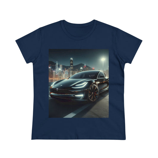 Black Tesla T-Shirt T-Shirt Printify Navy S 