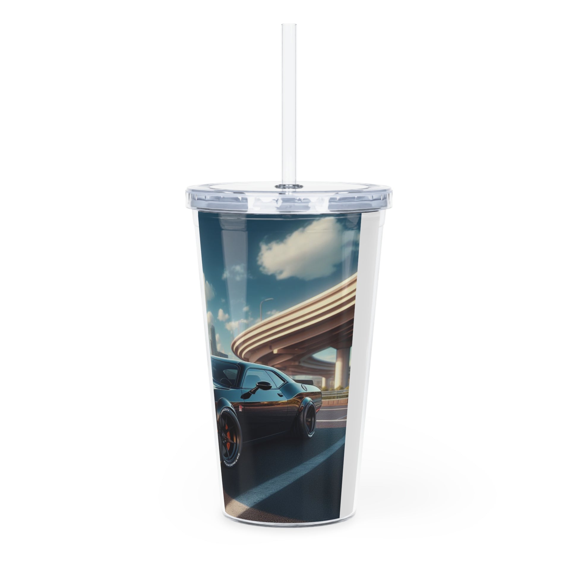 Black Challenger Tumbler with Straw Mug Printify   