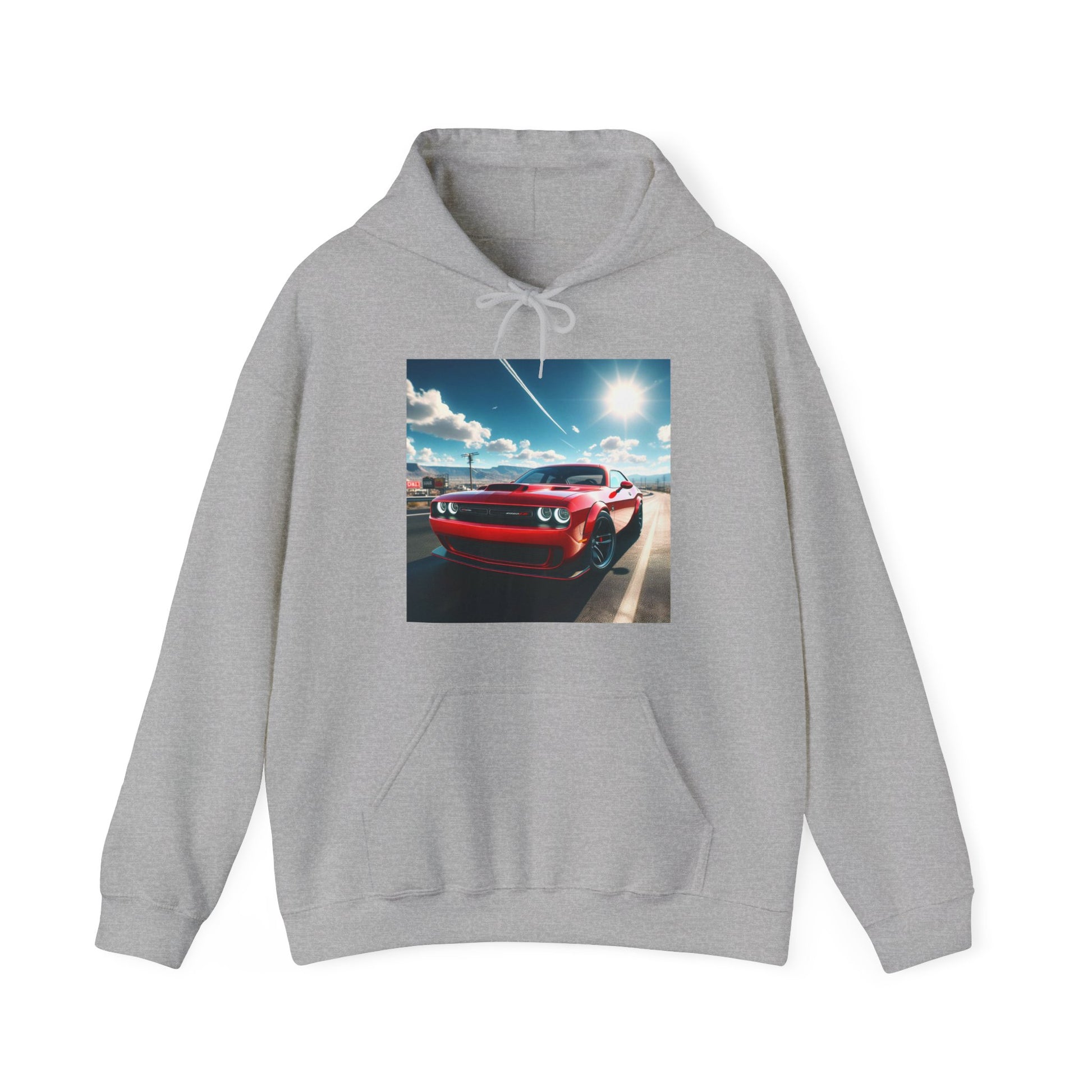 Red Challenger Hoodie Hoodie Printify Sport Grey S 