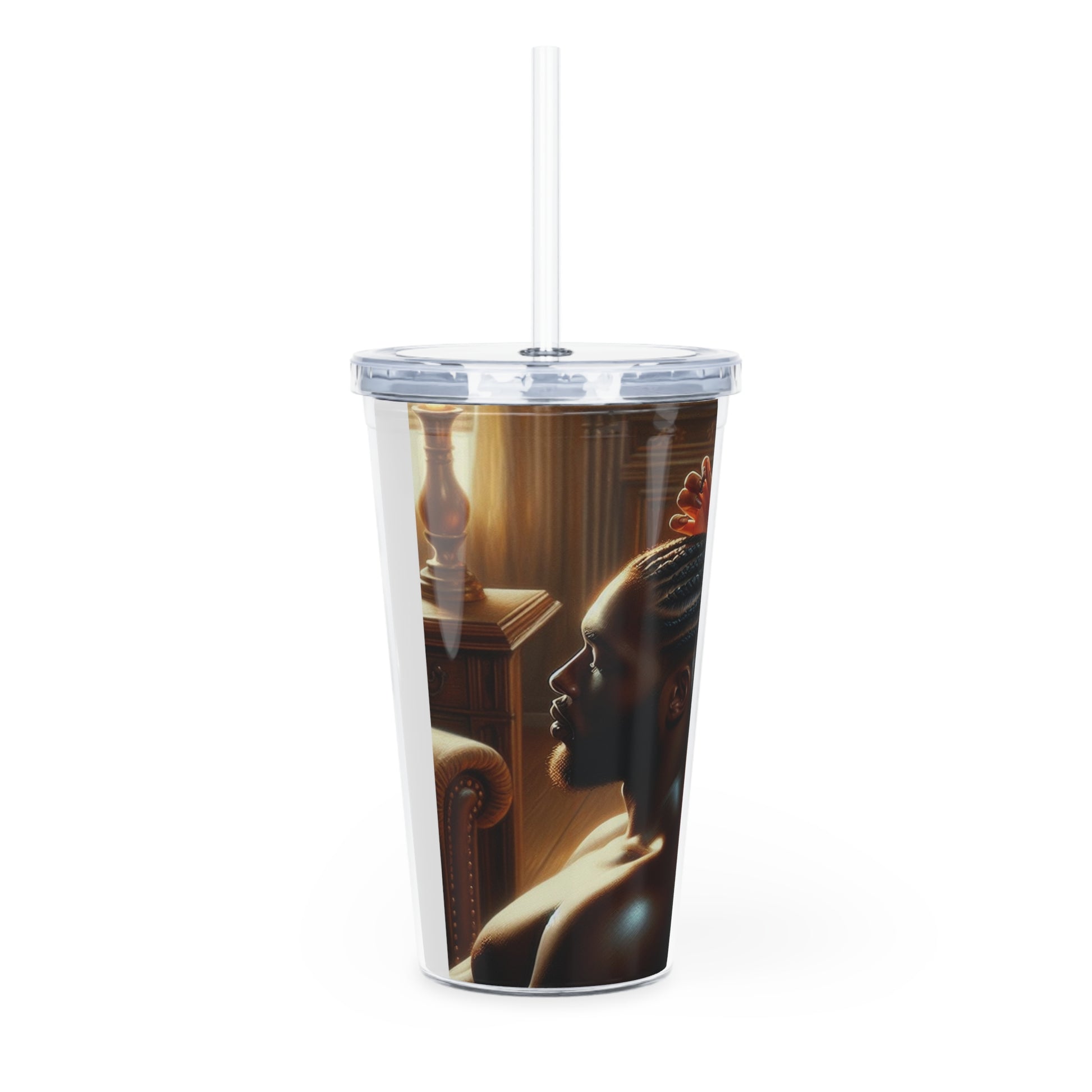 Braid My Hair Tumbler with Straw Mug Printify   