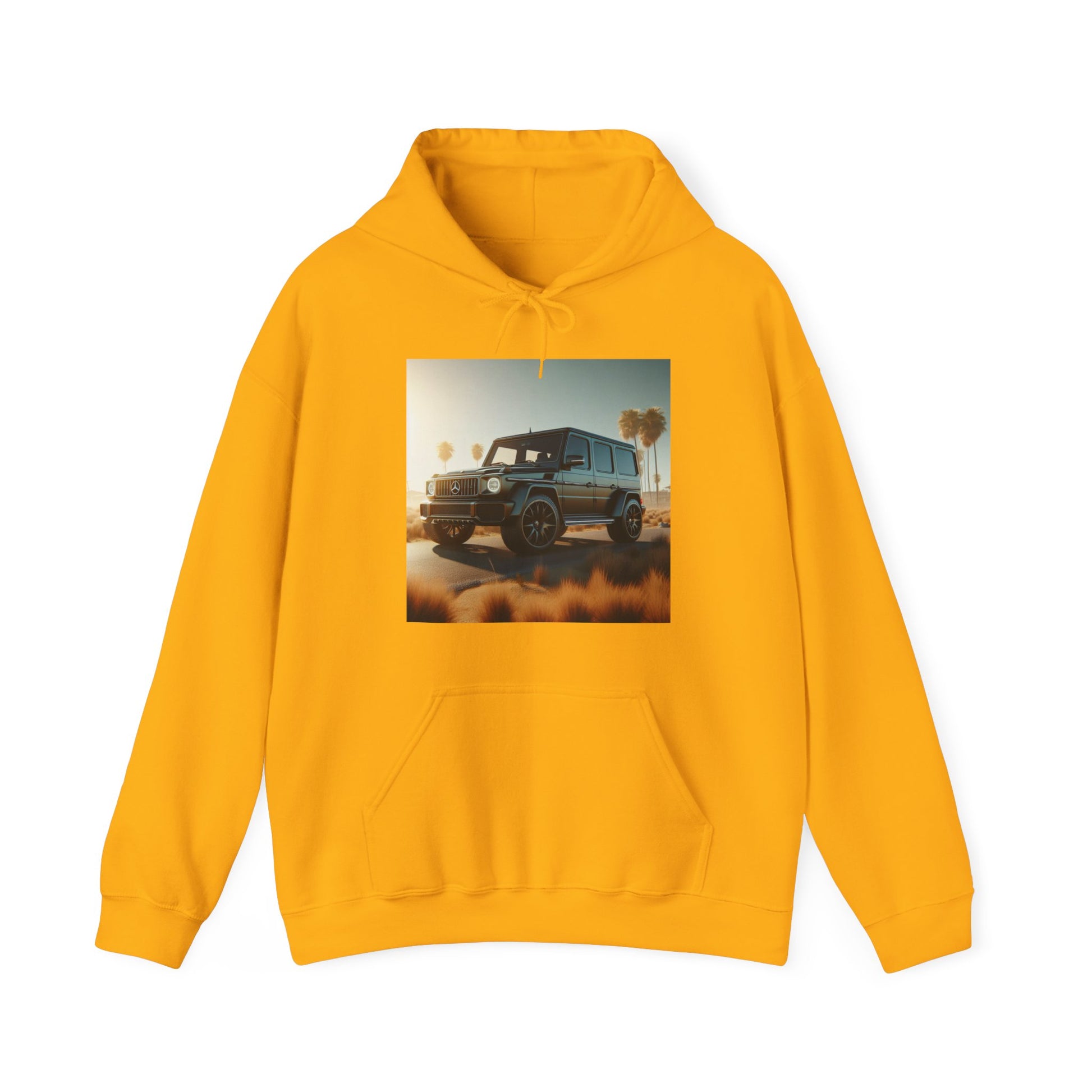 Black G-Wagon Hoodie Hoodie Printify Gold S 