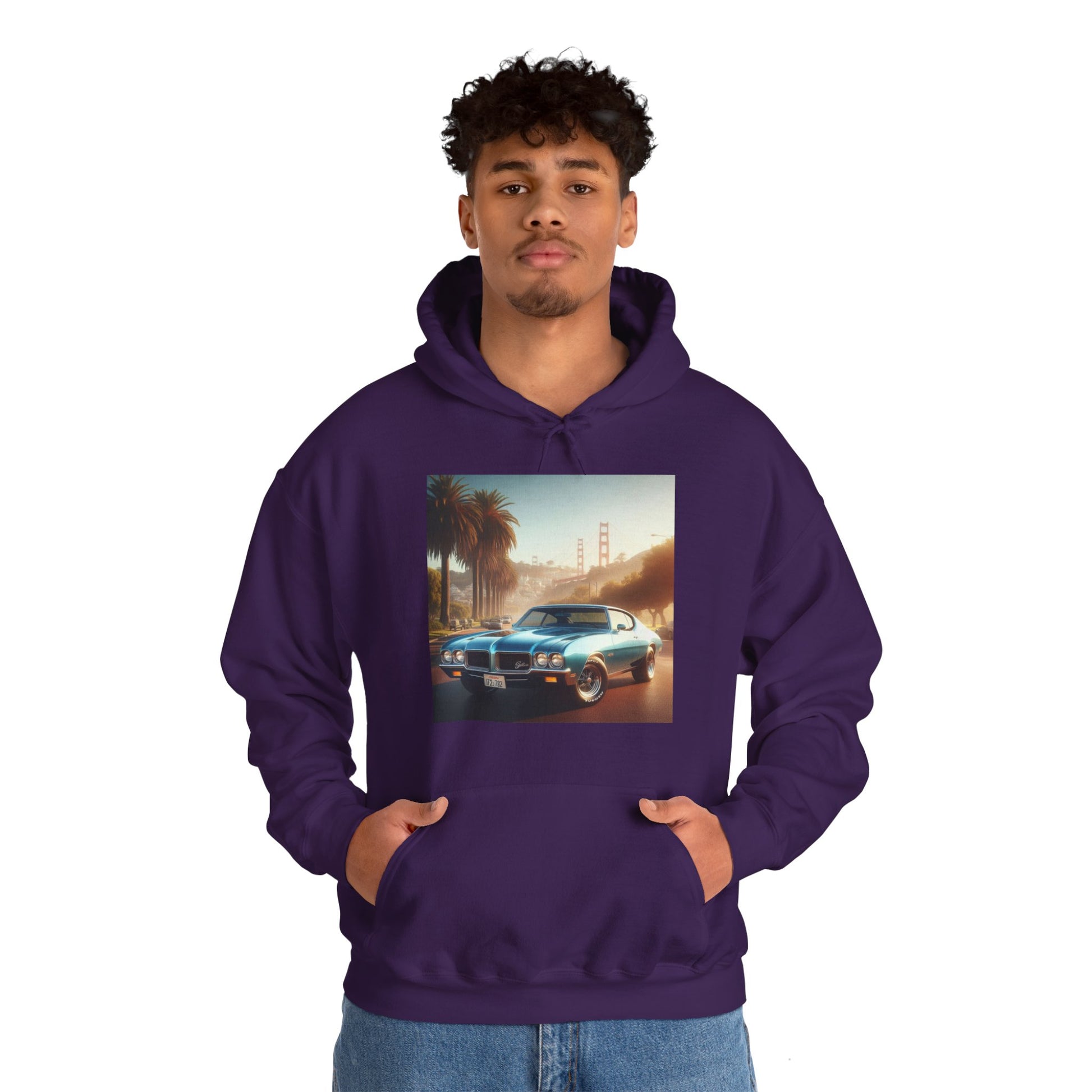 1972 Blue Buick Gran Sport Hoodie Hoodie Printify   