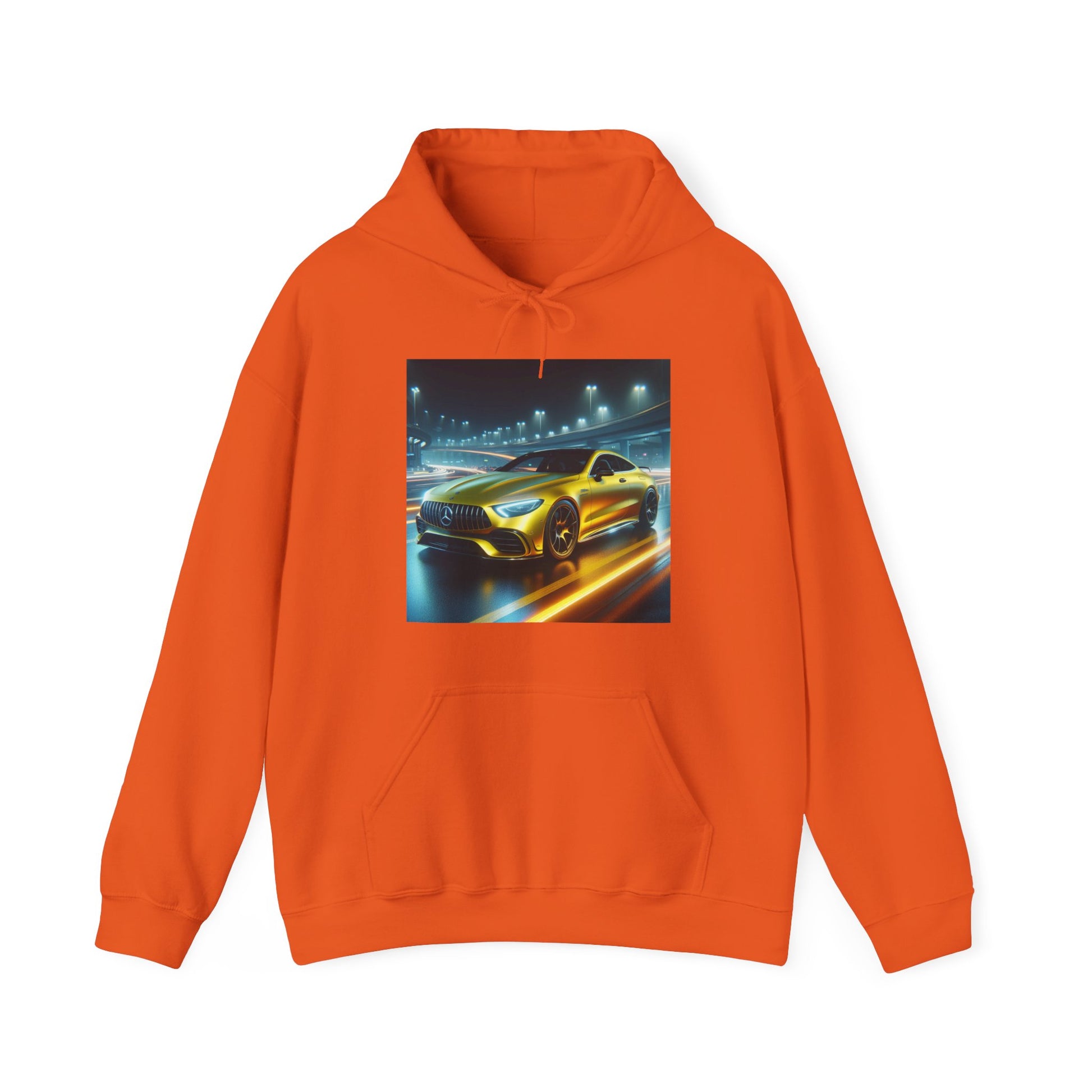 Yellow Mercedes Hoodie Hoodie Printify Orange S 