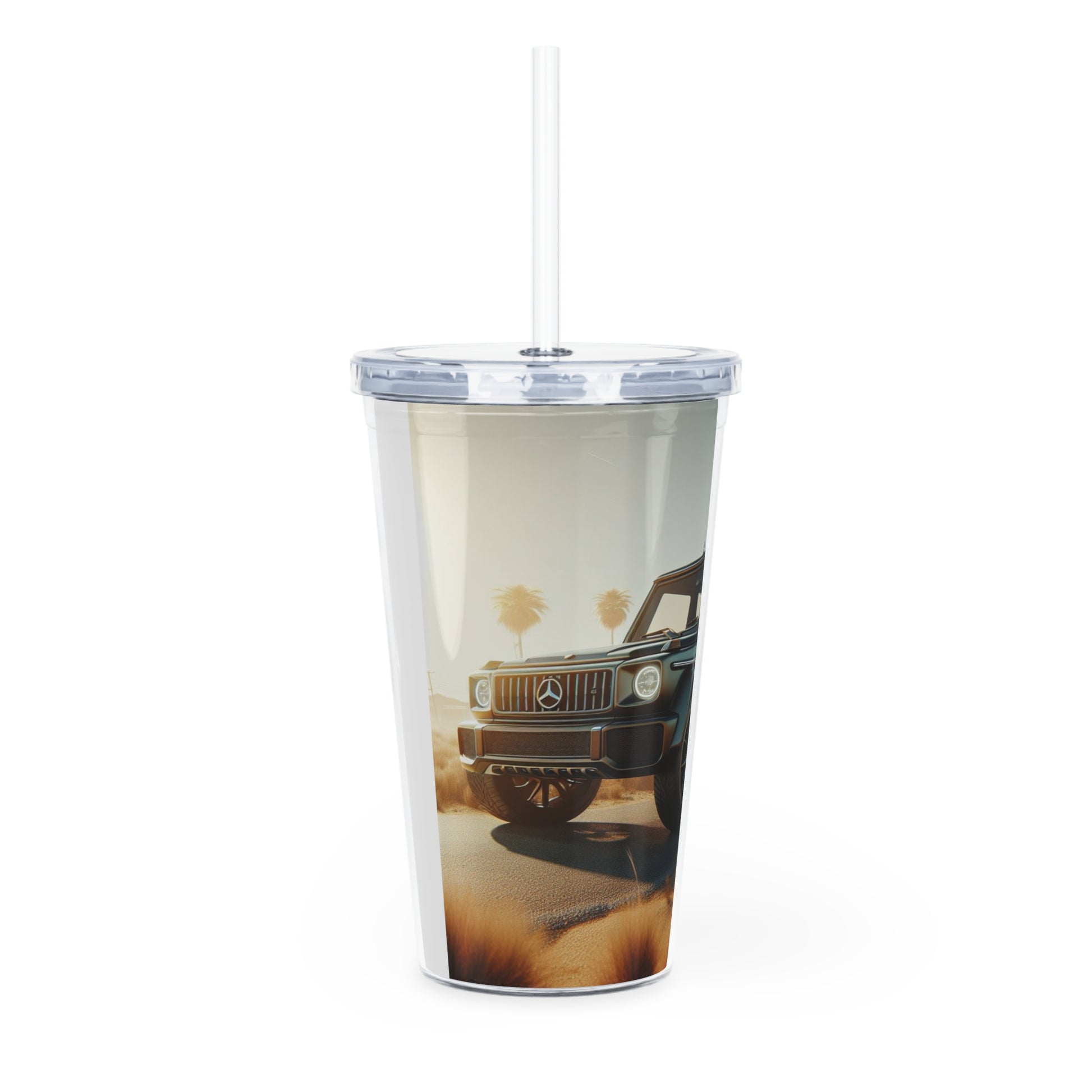 Black G-Wagon Tumbler with Straw Mug Printify   