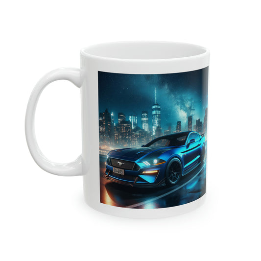 Blue Mustang Mug Mug Printify 11oz  