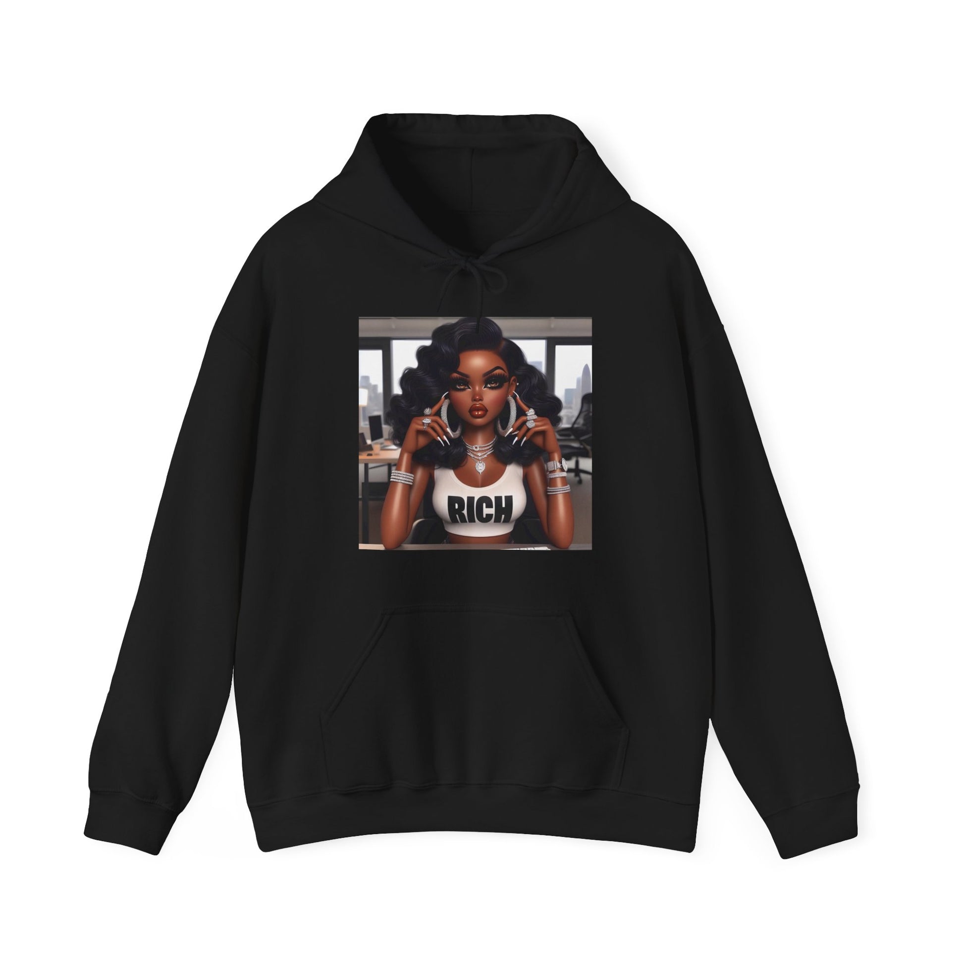 Rich Girl Hoodie Hoodie Printify Black S 