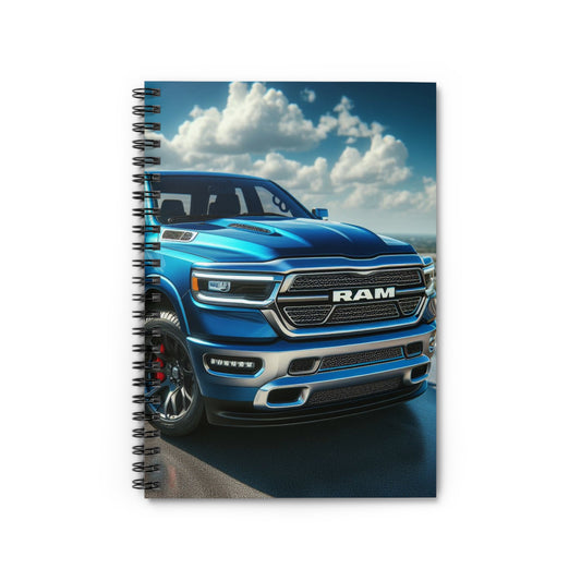 Blue Dodge Ram Spiral Notebook Paper products Printify One Size  