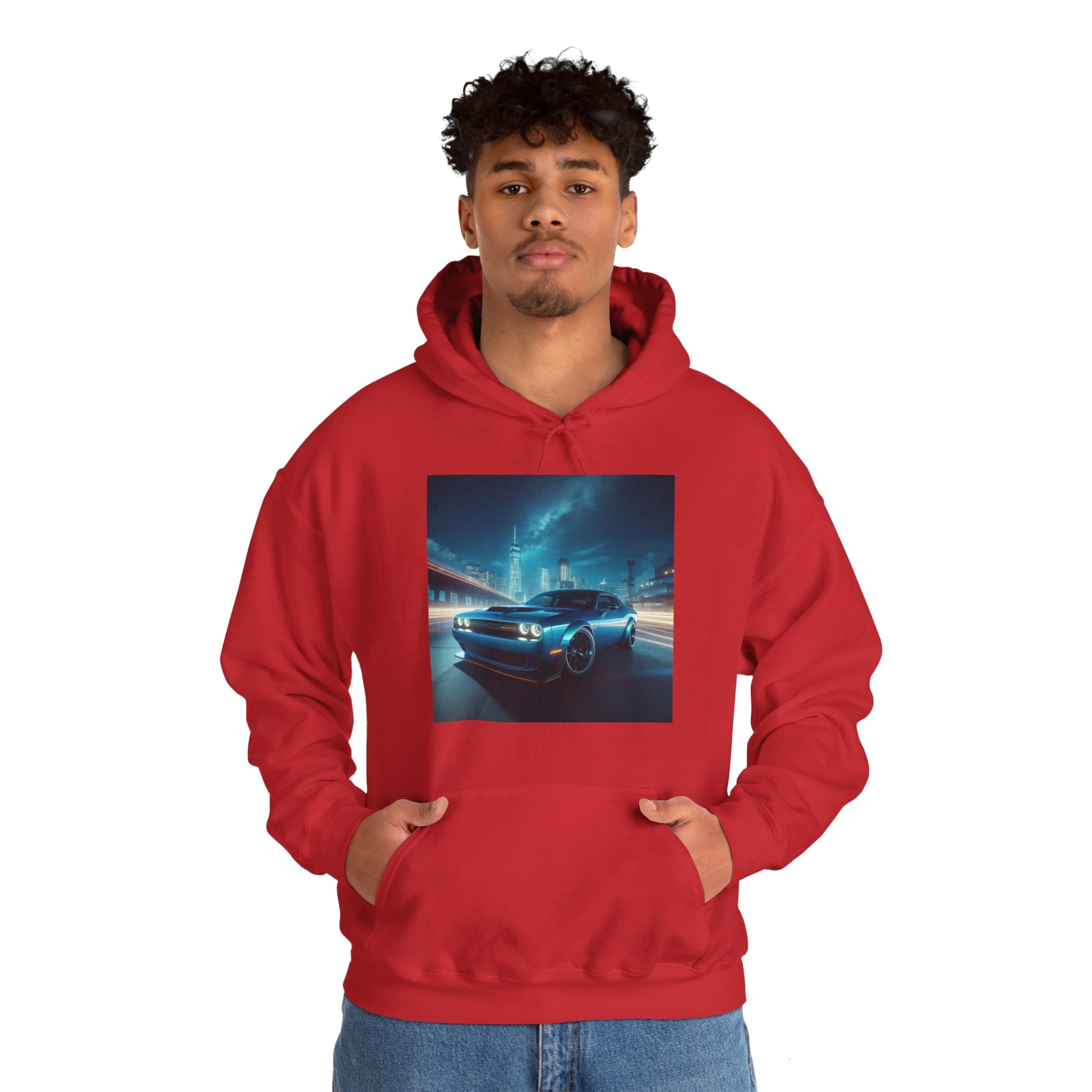 Blue Challenger Hoodie Hoodie Printify   