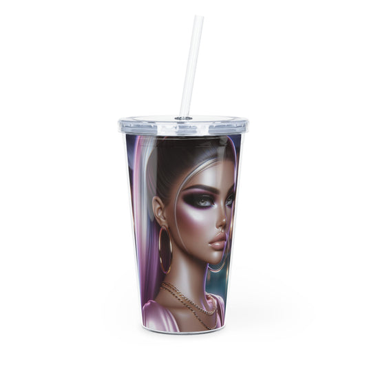 Pink at Night Tumbler with Straw Mug Printify 20oz Transparent 