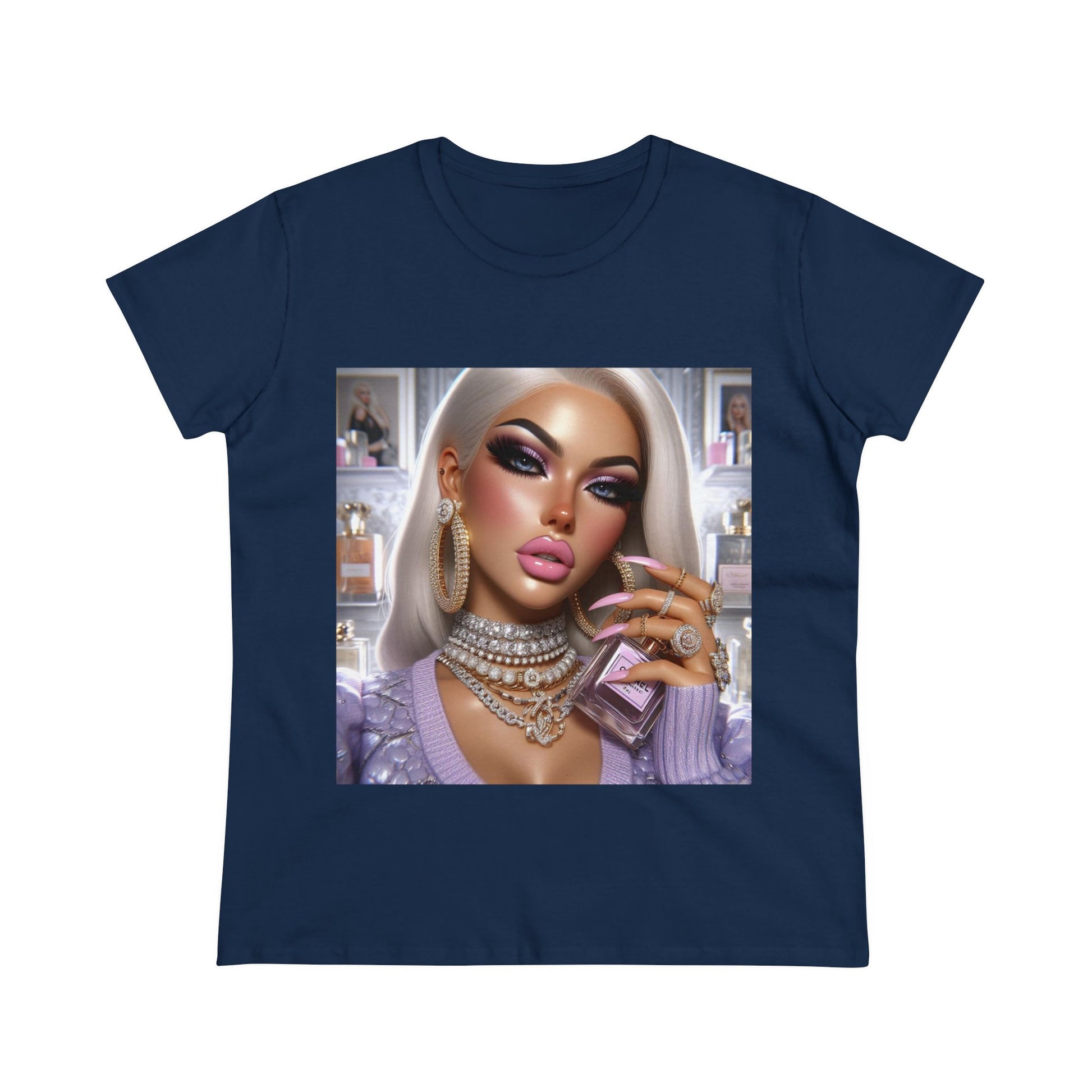 Chanel Please T-Shirt T-Shirt Printify Navy S 