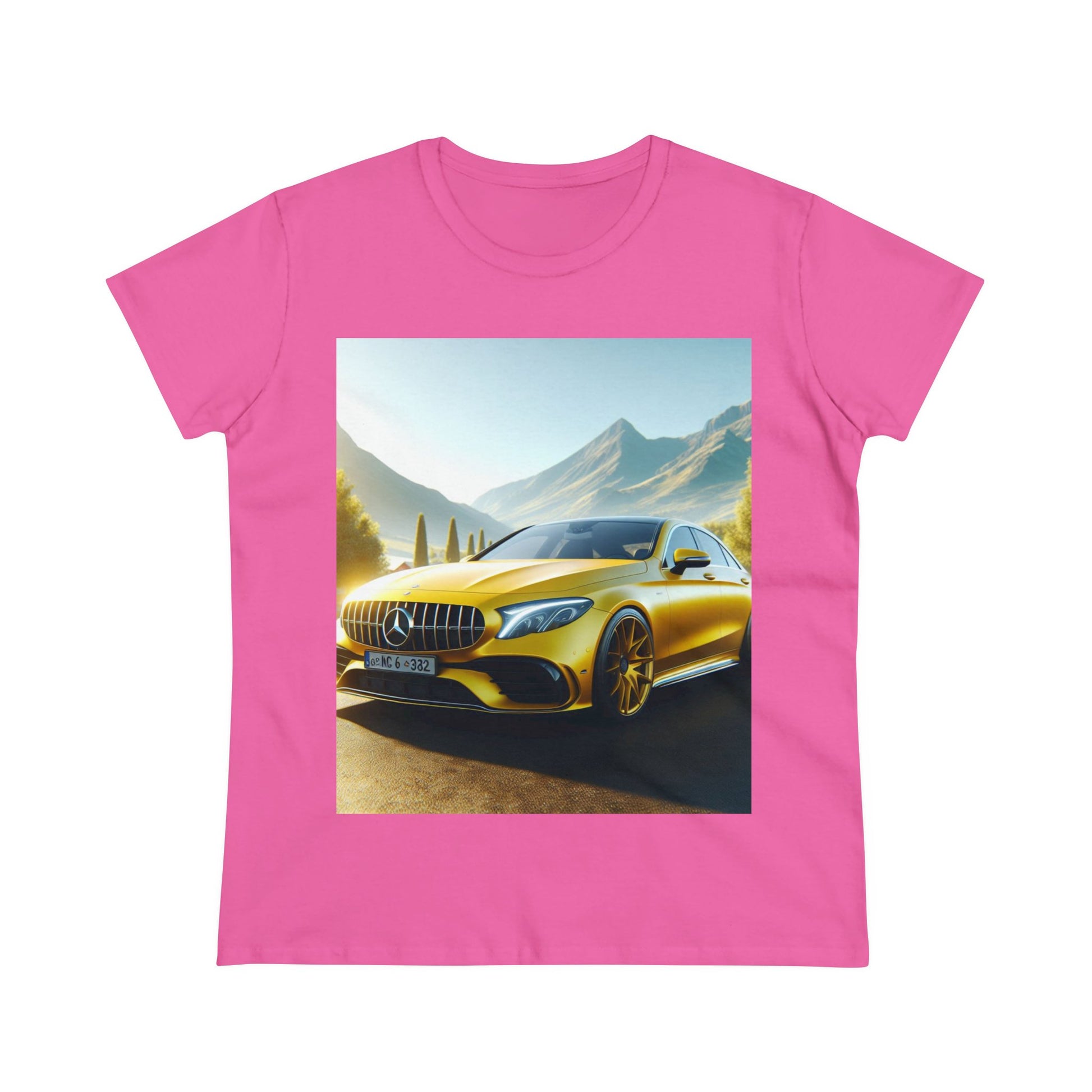 Yellow Mercedes T-Shirt T-Shirt Printify Azalea S 