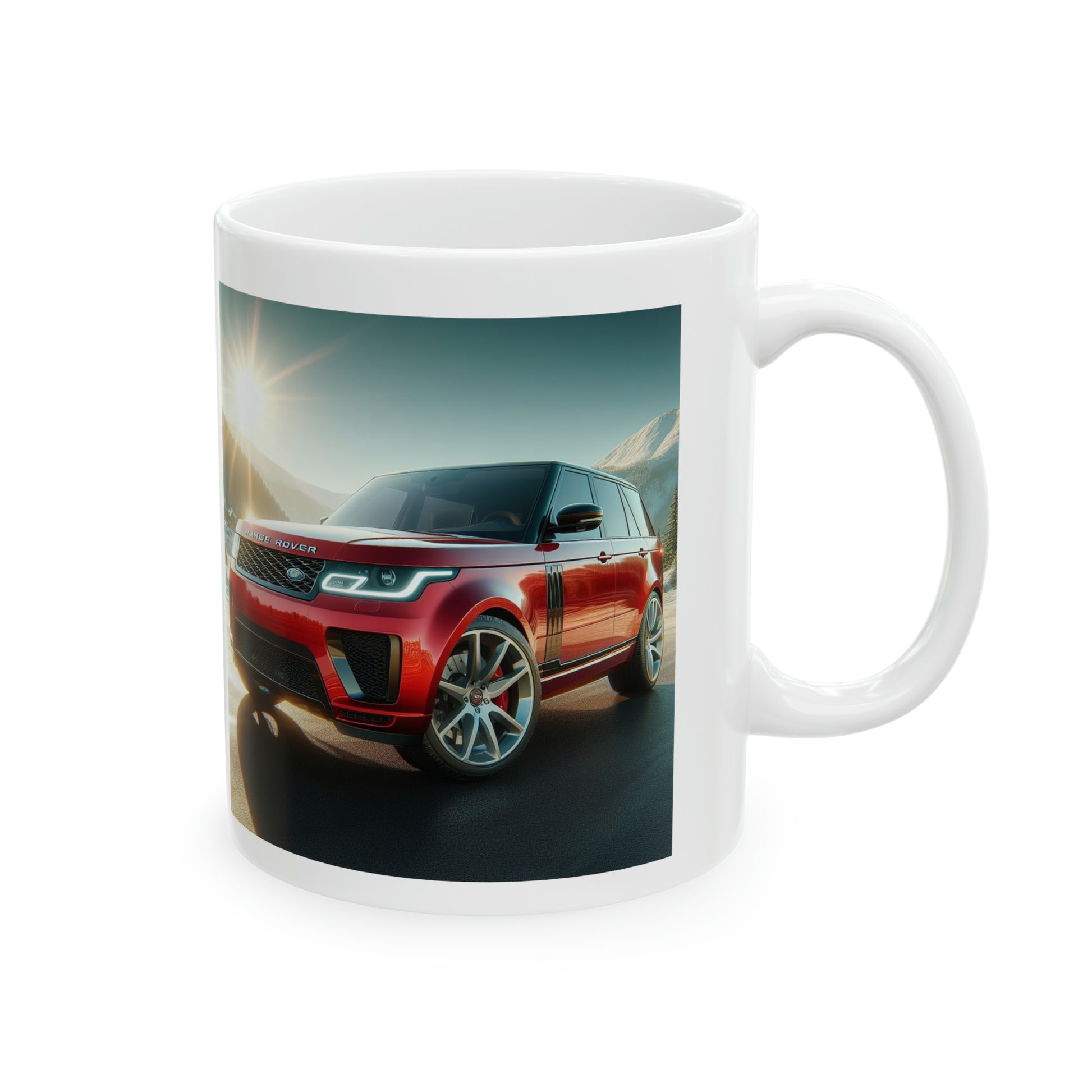 Red Range Rover Mug Mug Printify   