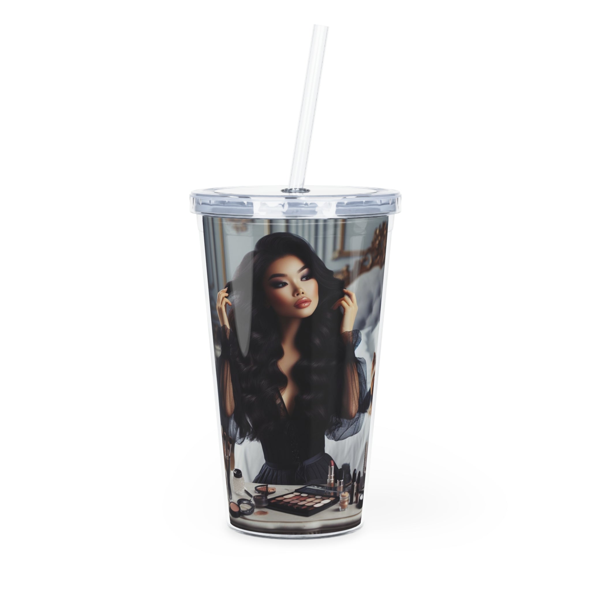 Make Up Time Tumbler with Straw Mug Printify 20oz Transparent 