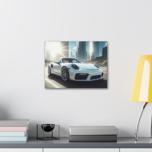 White Porsche Canvas Canvas Printify 16″ x 12″ (Horizontal) 0.75'' 