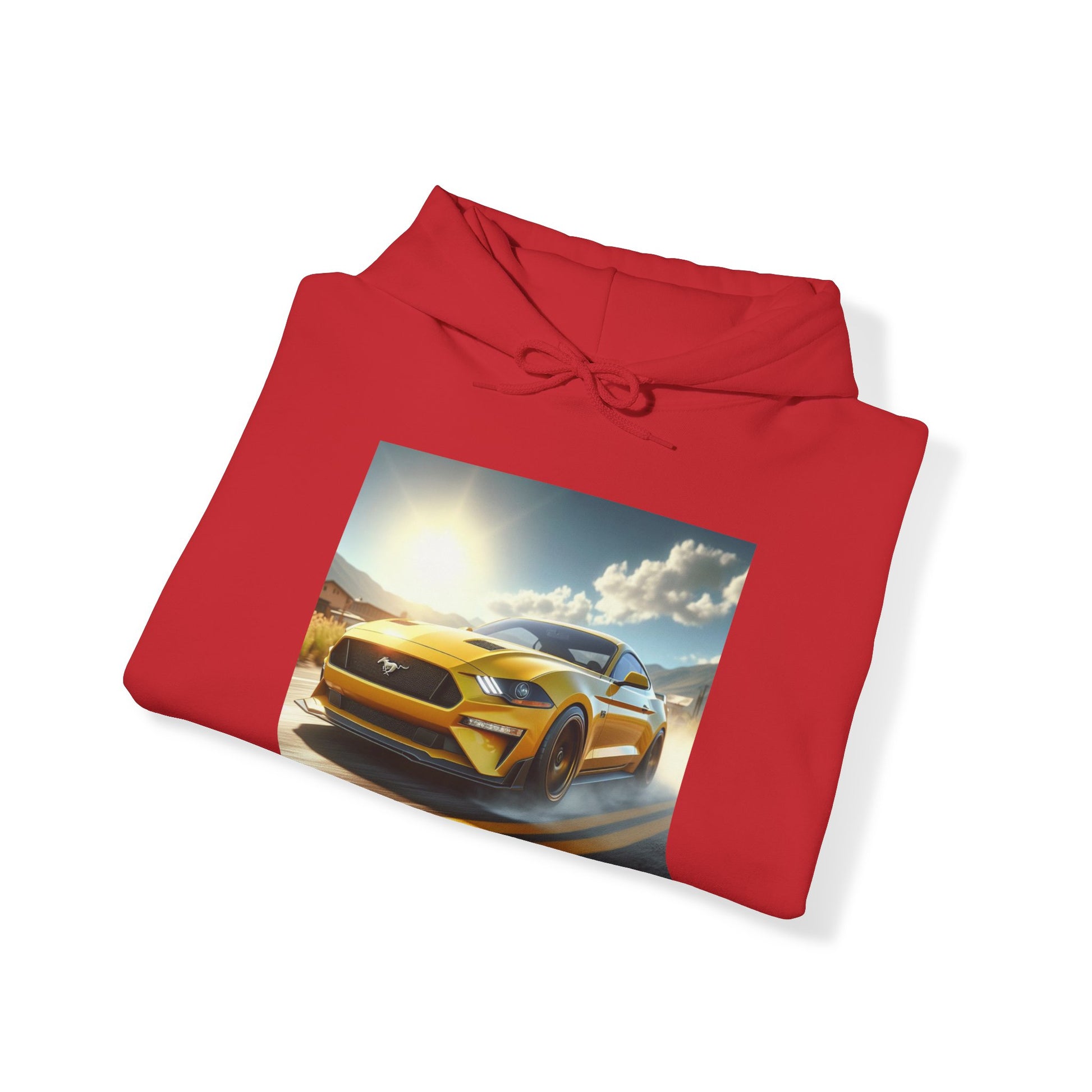 Yellow Mustang Hoodie Hoodie Printify   