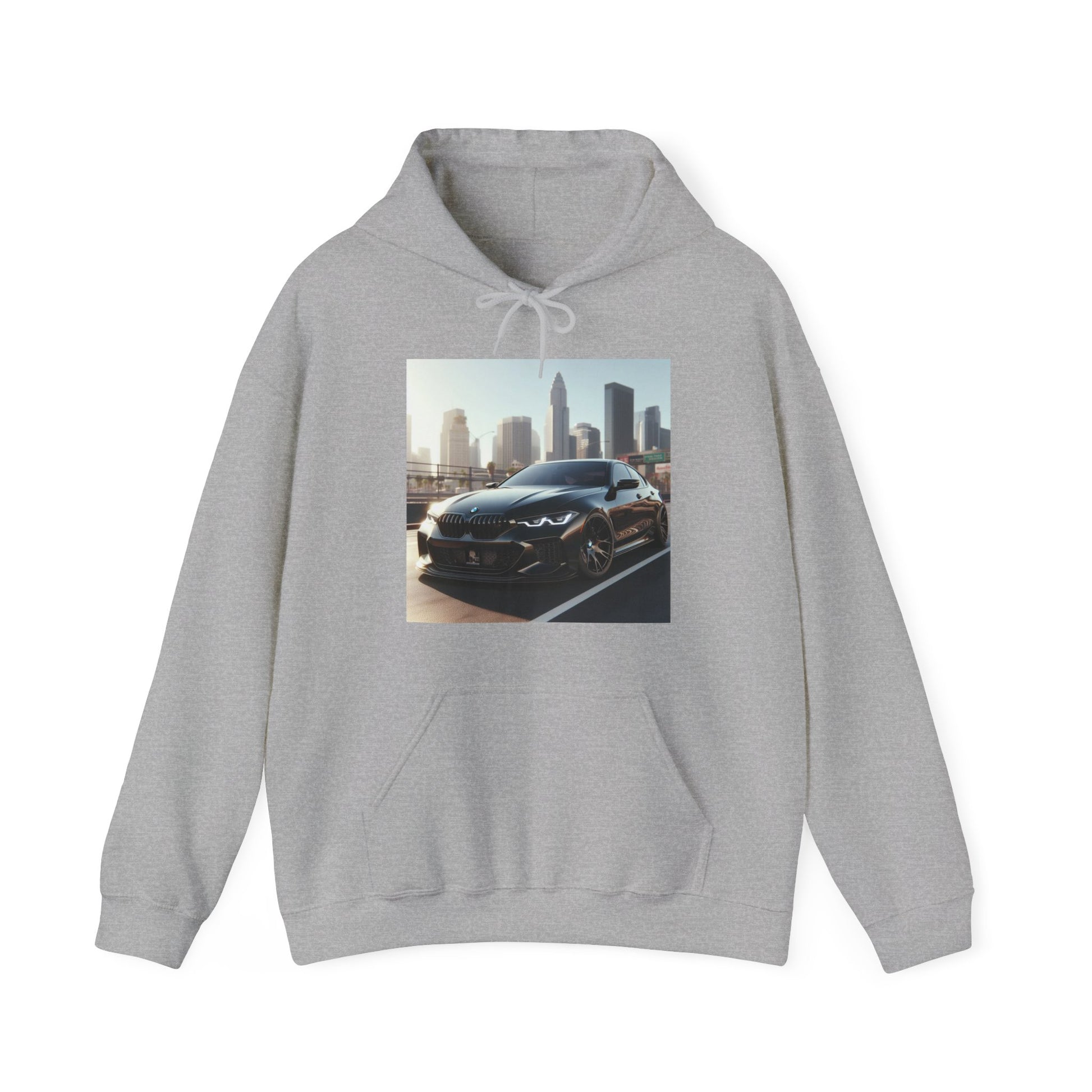 Black BMW Hoodie Hoodie Printify Sport Grey S 