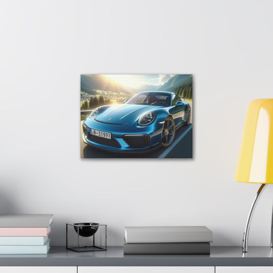 Blue Porsche Canvas Canvas Printify 16″ x 12″ (Horizontal) 0.75'' 