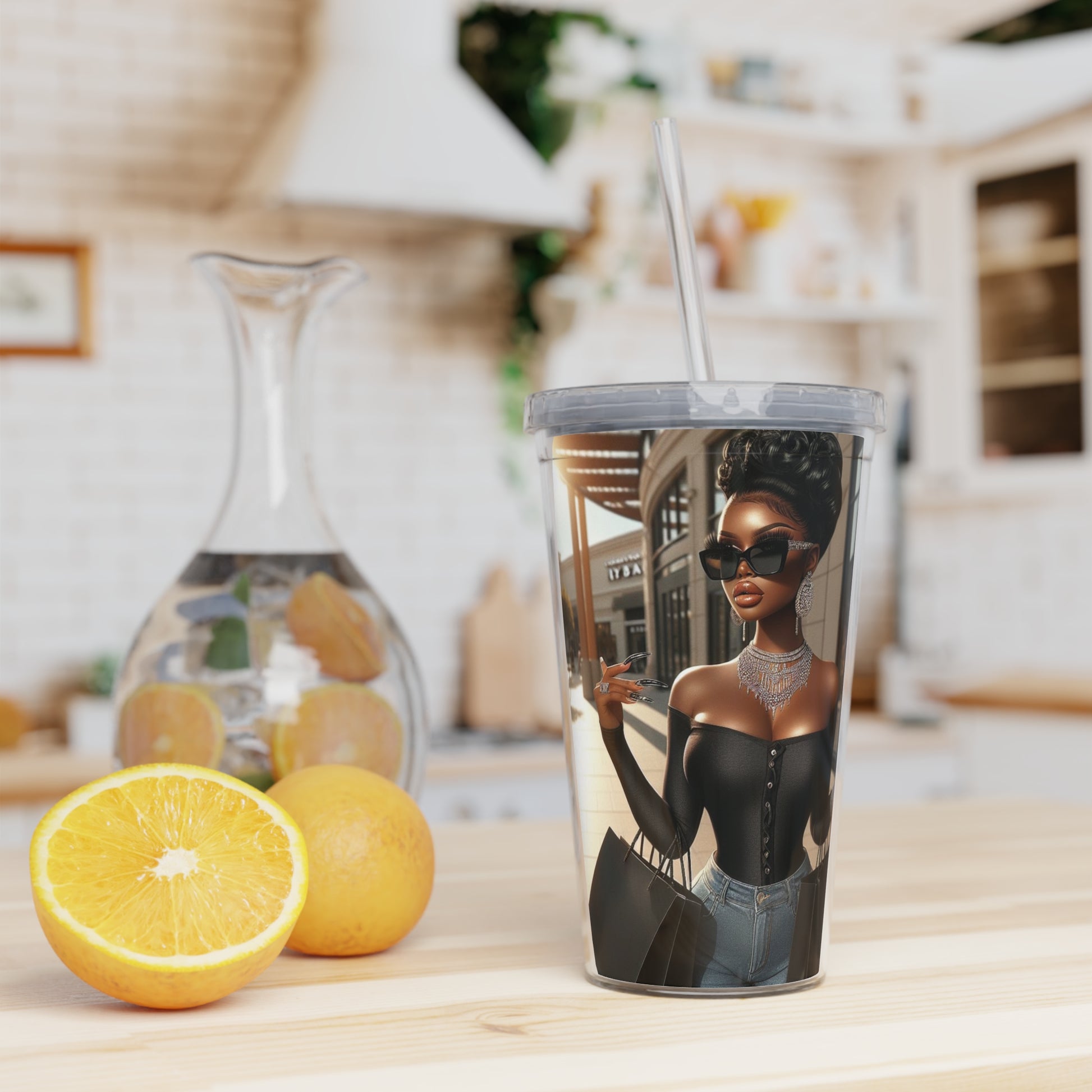 Let's Shop Tumbler with Straw Mug Printify   